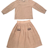 Atelier Parsmei Pink Embroidery Dauphine Set