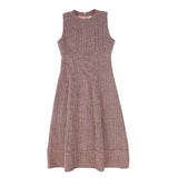 Valentina Burgundy Houndstooth Wool Dress