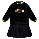 Teela Black Hello Velour Dress