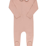 Ely's & Co Pink Embroidered Scallop Collar Footie
