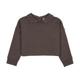 Kin and Kin Chestnut Lace Edge Collar Sweatshirt