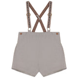 Calla Lili Taupe Shorts With Knit Suspenders