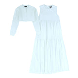 Bamboo Light Blue Tiered Maxi Dress With Cardigan
