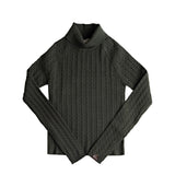 Birnham On The Sea Moss Green Cableknit Sweater