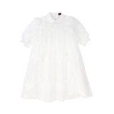 Francesca Guiliano Ivory Flower Textured Organza High Waisted Dress