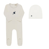 Ely's & Co Ivory/Blue Star Footie Set
