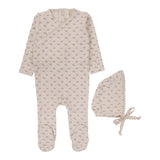 Lilette Natural/Mauve Dotty Florette Footie Set