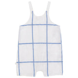 Mini P White/Blue Plaid Embroidered Romper