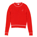 Luna Mae Red Cable Ruth Sweater