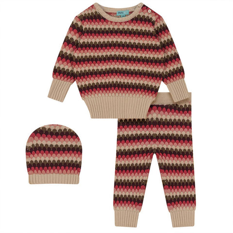 Pompomme Pink Bubble Knit Set