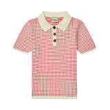 Fub Ecru/Ruby Red Checked Polo