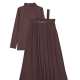 Lil Legs Vintage Purple Embroidered Maxi Mockneck Set