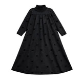 Little Label Black Long Maxi All Over Bow Print Robe