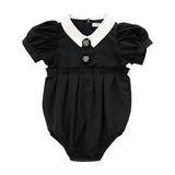 Coco Blanc Black Taffeta Romper
