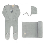 Ely's & Co Blue Embroidered Floral Dot Collection Take Me Home Set