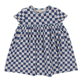 Lil Legs Tulip Print Checked Short Sleeve Dress
