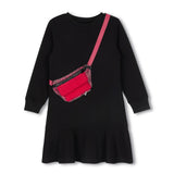 Hello Yellow Black Sherpa Fanny Pack Dress