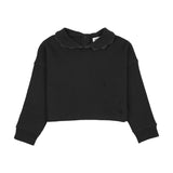 Kin and Kin Black Lace Edge Collar Sweatshirt