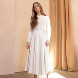 Coco Blanc Cream Pleated Buckle Skirt