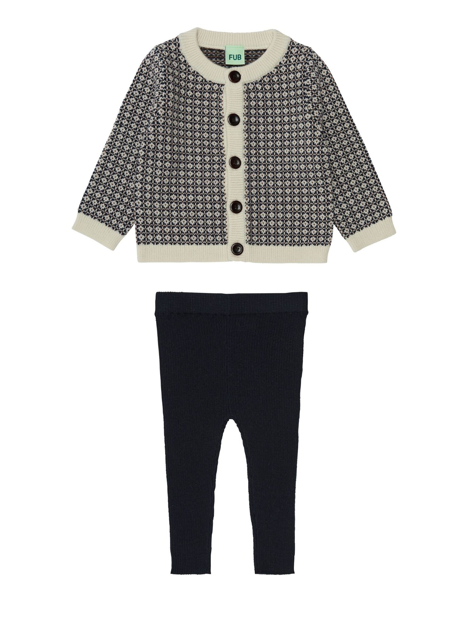 Fub Ecru/Dark Navy Knit Set