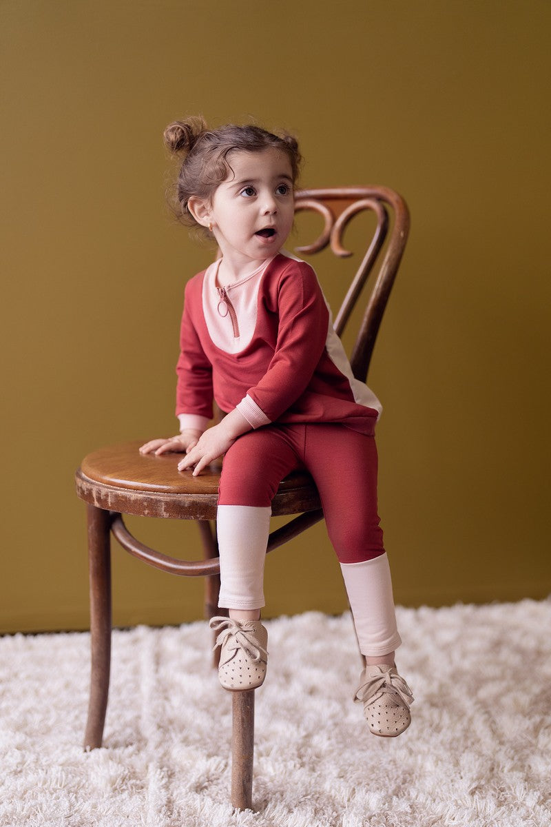 Teela Rosewood Colorblock Zip Set