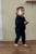 Teela Black Velour Patchwork Set