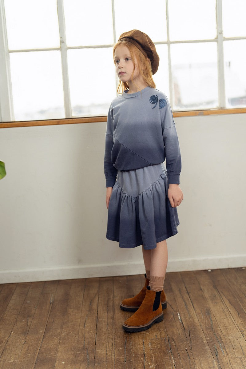 Teela Blue Ombre Print V Skirt