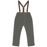 Calla Lili Green Denim Suspender Pants