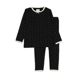 Lil Legs Black Print Tiny Twig Lounge Set