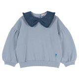 Emile Et Ida Light Blue Flounce Collar Sweatshirt