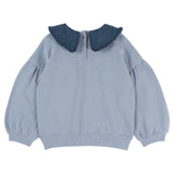 Emile Et Ida Light Blue Flounce Collar Sweatshirt