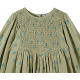 Emile Et Ida Green Block Print Smocked Dress
