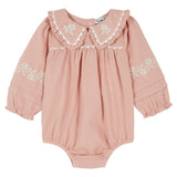 Emile Et Ida Pink Embroidered Romper