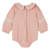 Emile Et Ida Pink Embroidered Romper