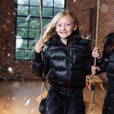 Ellabee Black Raccoon Red Zipper Celine Down Coat