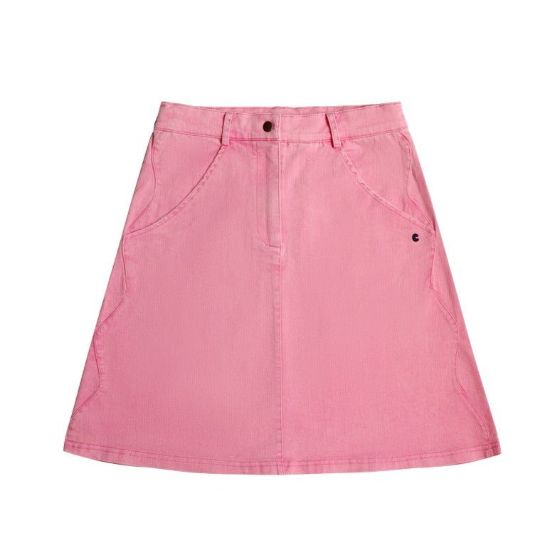 Crew Pink Denim Seam Detail Skirt