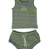 Crew Green Neon Stripe Set