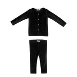 Crew Black Gia Velour Rib Set