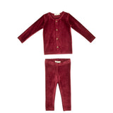 Crew Merlot Gia Velour Rib Set