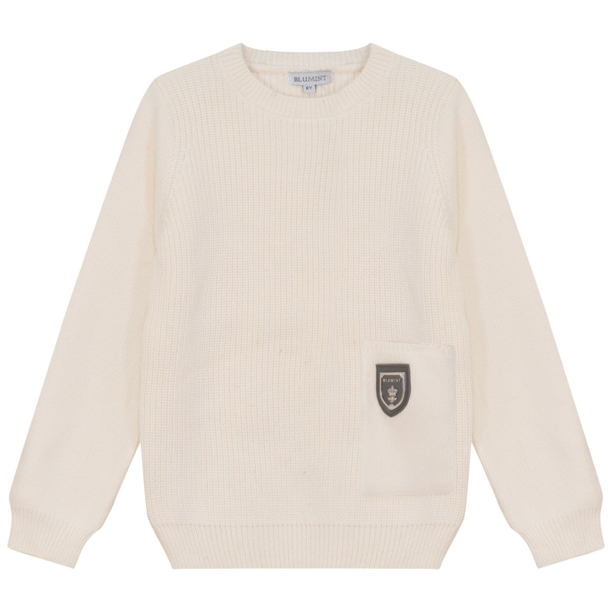 Blumint Cream Crest Embellished Sweater