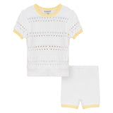 Blumint White/Lemon Crochet Asor Set