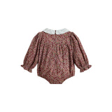 C'era Una Volta Burgundy Flower Frances Romper