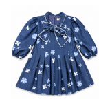 Alitsa Blue Flower Pleated Dress