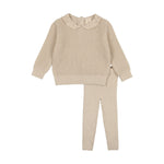 Analogie Natural Pointelle Collar Knit Set