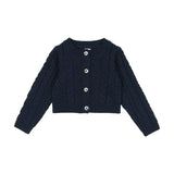 Analogie Navy Cable Knit Cardigan