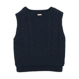 Analogie Navy Cable Knit Vest