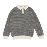 Analogie Black/Cream Heirloom Knits Collared Sweater