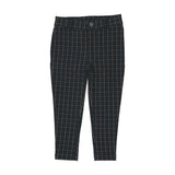 Analogie Deep Teal Windowpane Plaid Pants