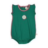 Analogie Electric Green Boating Crew Ruffle Romper