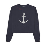 Urban Edge Navy Anchor Cropped Tee